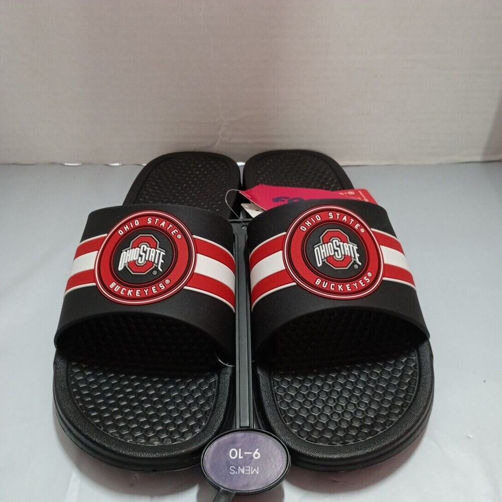 Ohio State Buckeyes FOCO Stripe Raised Slides Sandals Men’s US M 9-10
